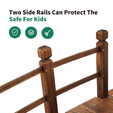 Load image into Gallery viewer, SCENDOR Garden Bridges Wooden 5 FT, Classic Bridge Arch with Safety Railings Stained Finished Footbridge